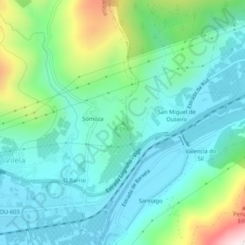 A Cruz topographic map, elevation, terrain