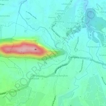 Puncak Batu Roti topographic map, elevation, terrain