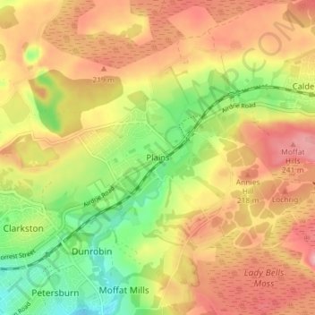 Plains topographic map, elevation, terrain