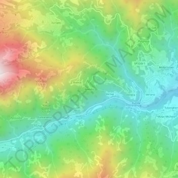 Brendo topographic map, elevation, terrain