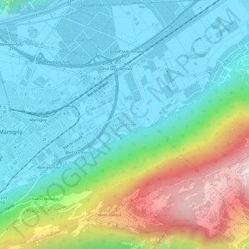 Le Guercet topographic map, elevation, terrain