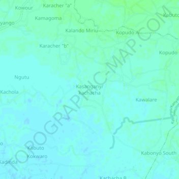 Kasangany/kachacha topographic map, elevation, terrain
