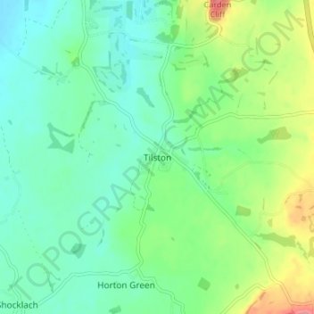 Tilston topographic map, elevation, terrain