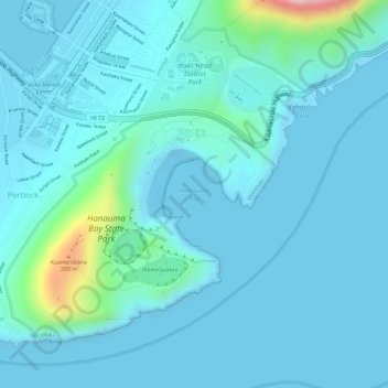 Hanauma Bay topographic map, elevation, terrain