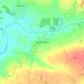 Holme Hale topographic map, elevation, terrain