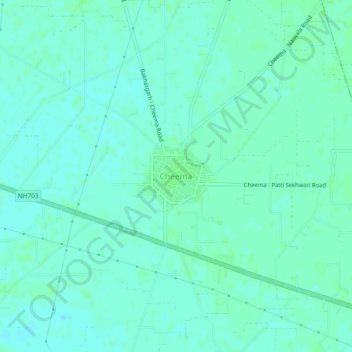 Cheema topographic map, elevation, terrain