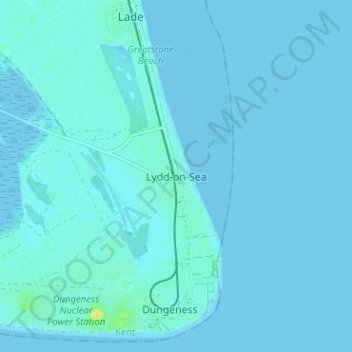 Lydd-on-Sea topographic map, elevation, terrain