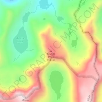 Muriel Peak topographic map, elevation, terrain