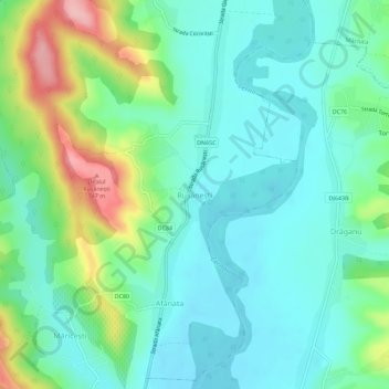 Rusănești topographic map, elevation, terrain