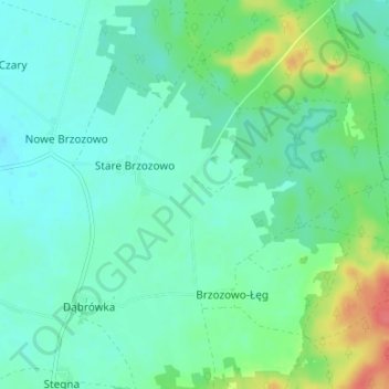 Brzozowo-Utraty topographic map, elevation, terrain