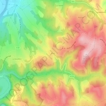 Etrat topographic map, elevation, terrain