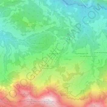 Schetteregg topographic map, elevation, terrain