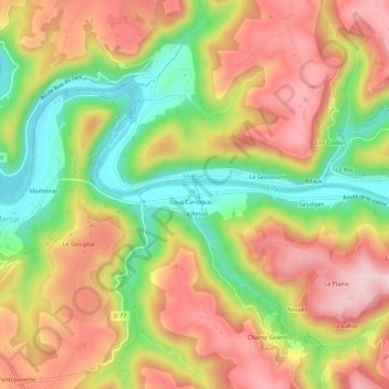 Fabas topographic map, elevation, terrain