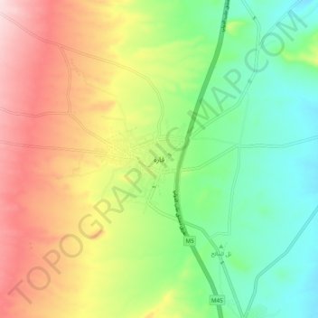Qarah topographic map, elevation, terrain
