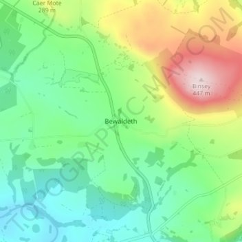 Bewaldeth topographic map, elevation, terrain