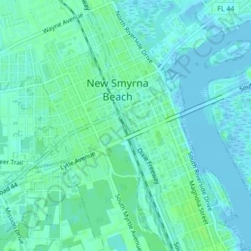 New Smyrna (freight) topographic map, elevation, terrain