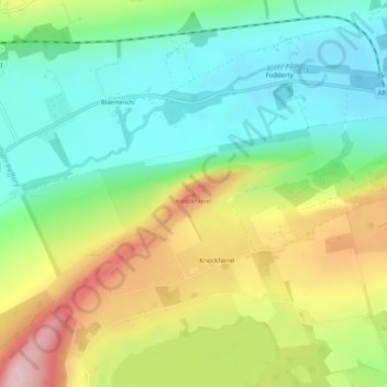 Knockfarrel topographic map, elevation, terrain