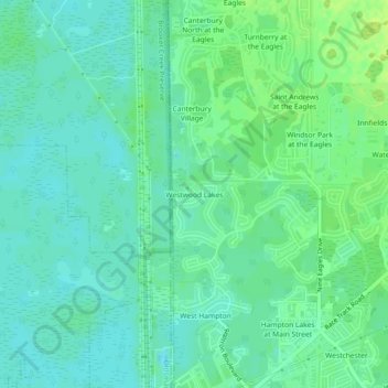 Westwood Lakes topographic map, elevation, terrain