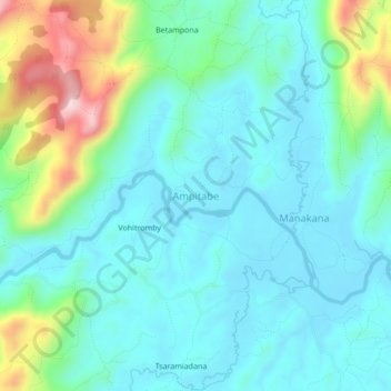 Ampitabe topographic map, elevation, terrain