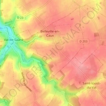 Le Petit Mesnil topographic map, elevation, terrain