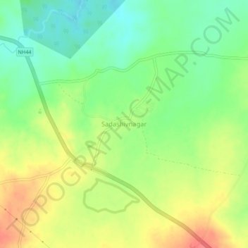 Sadashivnagar topographic map, elevation, terrain