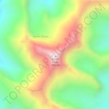 Borah Peak topographic map, elevation, terrain