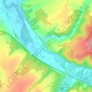 Le Village topographic map, elevation, terrain