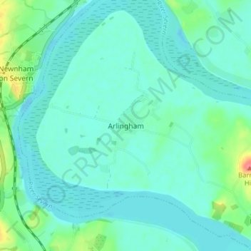Arlingham topographic map, elevation, terrain
