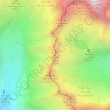 Pointe Emma topographic map, elevation, terrain