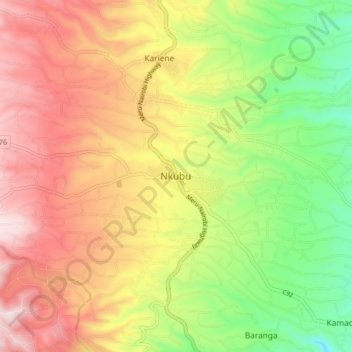Nkubu topographic map, elevation, terrain