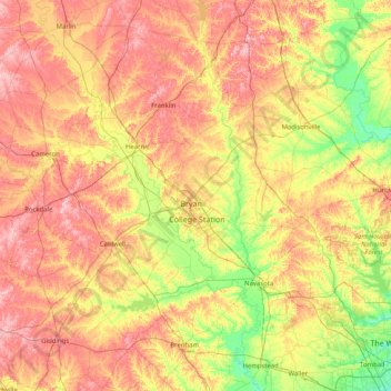 Brazos topographic map, elevation, terrain