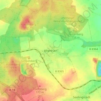 Altenhain topographic map, elevation, terrain