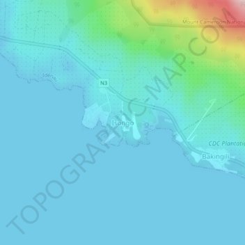 Isongo topographic map, elevation, terrain