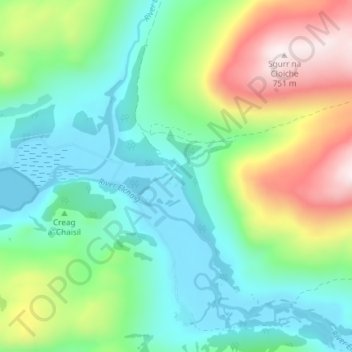 Killilan topographic map, elevation, terrain