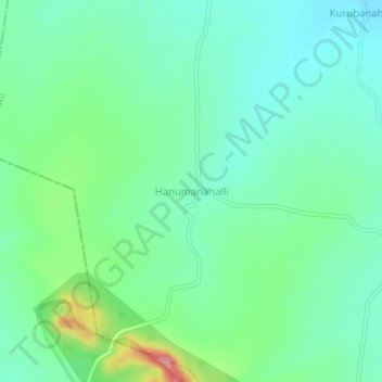 Hanumanahalli topographic map, elevation, terrain