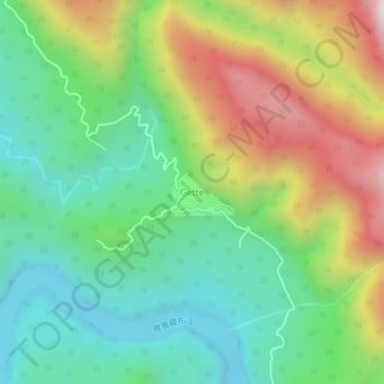 Gette topographic map, elevation, terrain