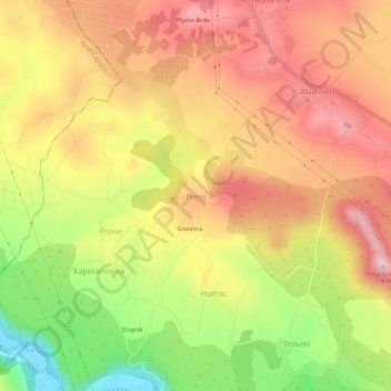 Prenj topographic map, elevation, terrain