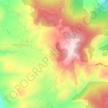 Ellinika topographic map, elevation, terrain