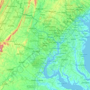 Fairfax (city) topographic map, elevation, terrain