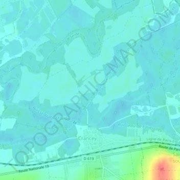Les Hachettes topographic map, elevation, terrain
