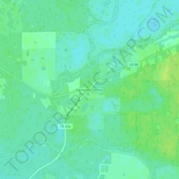 Hampton Springs topographic map, elevation, terrain
