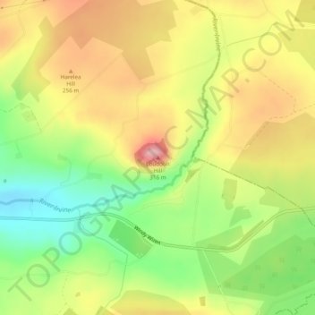 Loudoun Hill topographic map, elevation, terrain