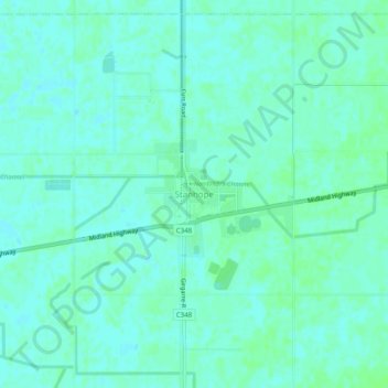 Stanhope topographic map, elevation, terrain