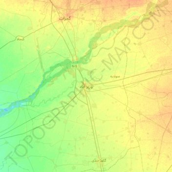 Wazirabad topographic map, elevation, terrain