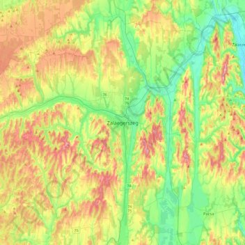 Zalaegerszeg topographic map, elevation, terrain