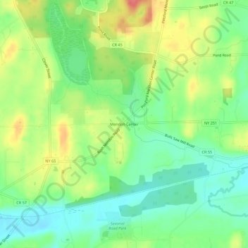 Mendon Center topographic map, elevation, terrain