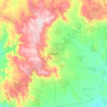 Kasulu topographic map, elevation, terrain