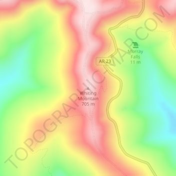 Whiting Mountain topographic map, elevation, terrain