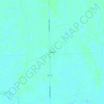 Crowder topographic map, elevation, terrain