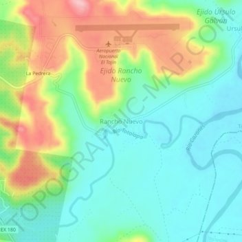 Rancho Nuevo topographic map, elevation, terrain